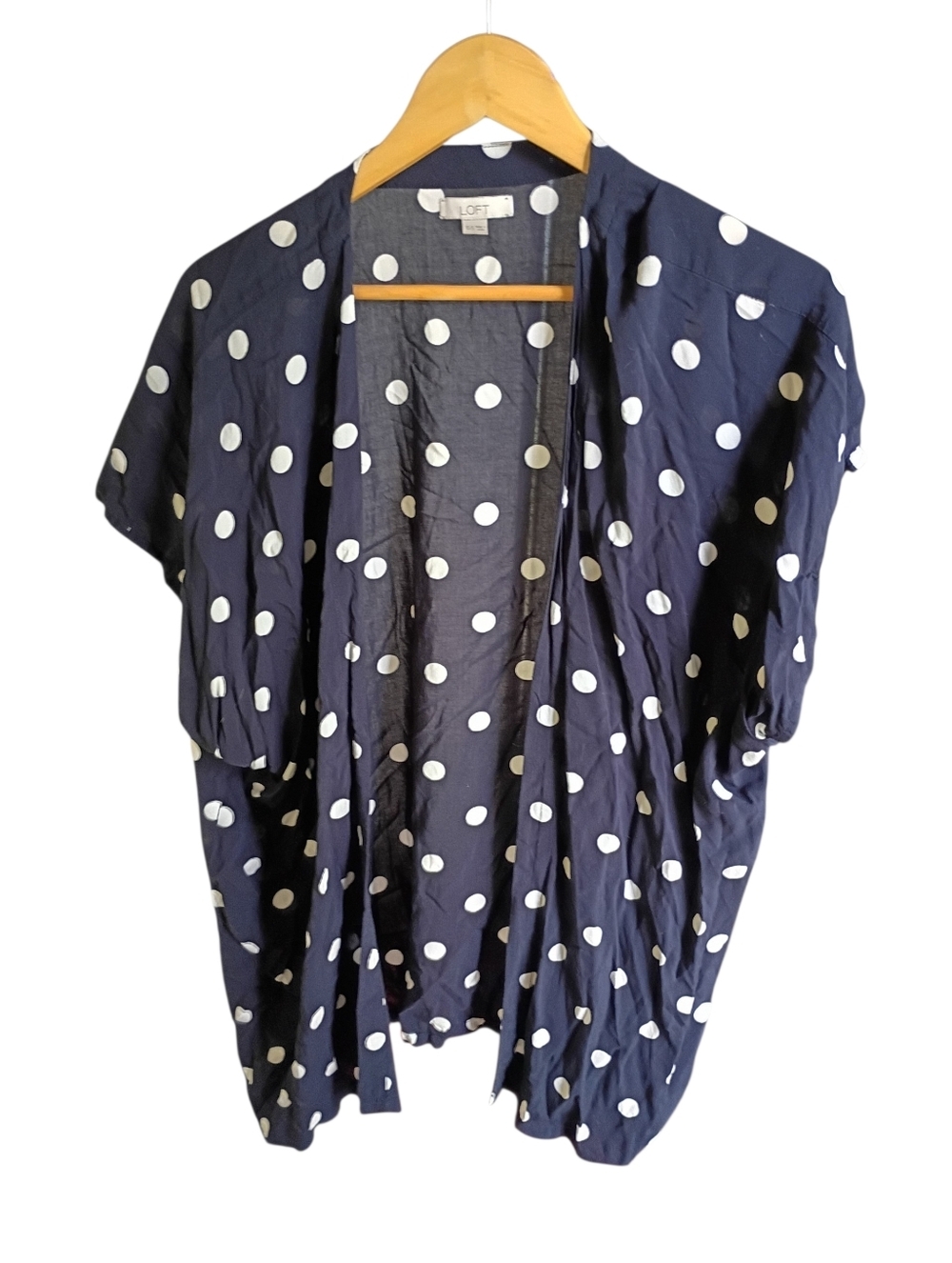 Loft Navy Blue And Polkadot Cover Up Size Small